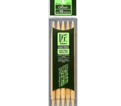 Clover Bamboo Knitting Needle – Double Point – 5 Piece – 7-inch – Size 15