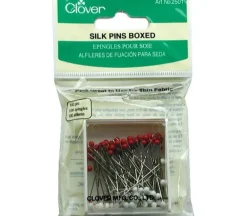 Clover Boxed Silk Pins – Red/White Heads – 100 Piece