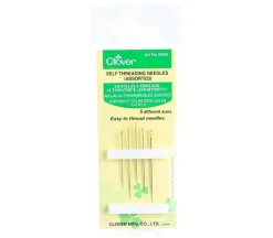 Clover Self Threading Needles – 5 Piece