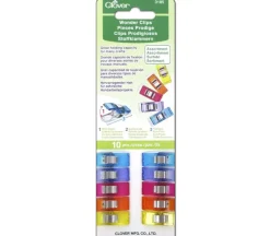 Clover Wonder Clips Assorted Colors 10 Piece