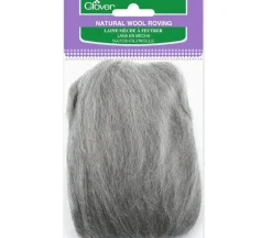 Clover Wool Roving – 0.3oz – Ash Grey