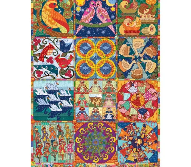 Cobble Hill Puzzle 12 Days of Christmas Quilt – 1000 Piece