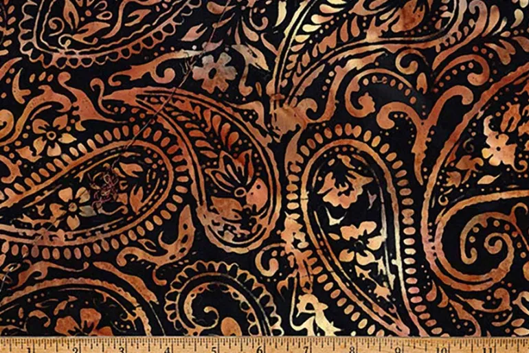 Coffee Shop Batiks Beach Leaves on Woody Brown