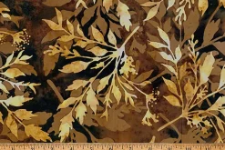 Coffee Shop Batiks Beech Leaves on Havana Brown