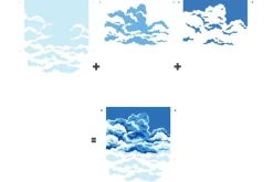 Color Layering Clouds Stencil Set
