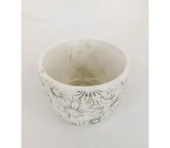 Concrete Pot – Flower Design