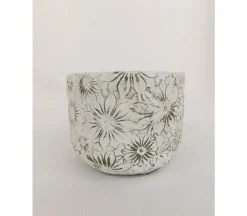 Concrete Pot – Flower Design