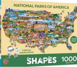 Contours Shaped National Parks of America Puzzle – 1000 Piece