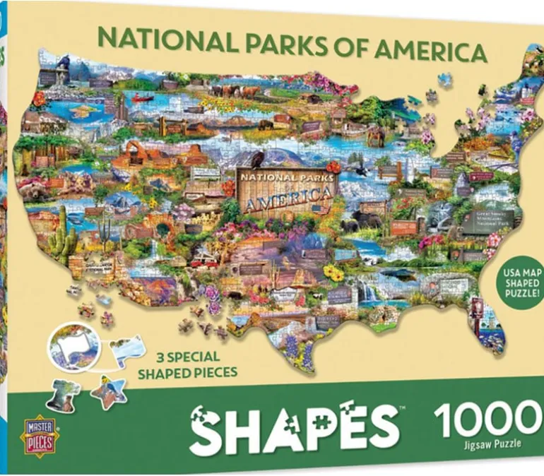 Contours Shaped National Parks of America Puzzle – 1000 Piece