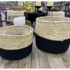 Corn and Black Cotton Rope Basket – Small