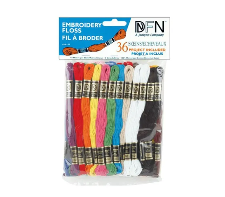 Cotton Embroidery Floss Primary Colors – 36/Package Janlynn 3001-25