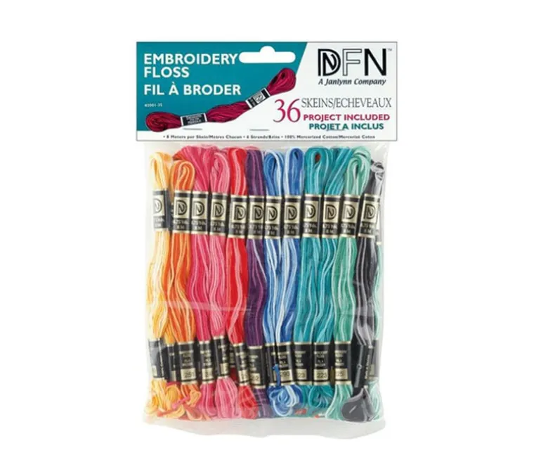 Cotton Embroidery Floss Varuegated Colors – 36/Package Janlynn 3001-35