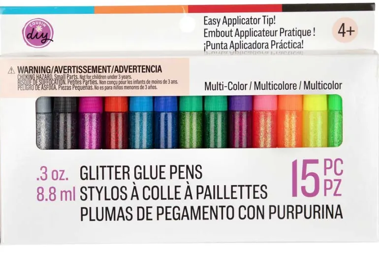 CousinDIY Glitter Glue 2.1oz-Fluorescent Orange
