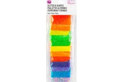CousinDIY Glitter & Shapes 2g 12/Pkg-Neon Multi-Colored