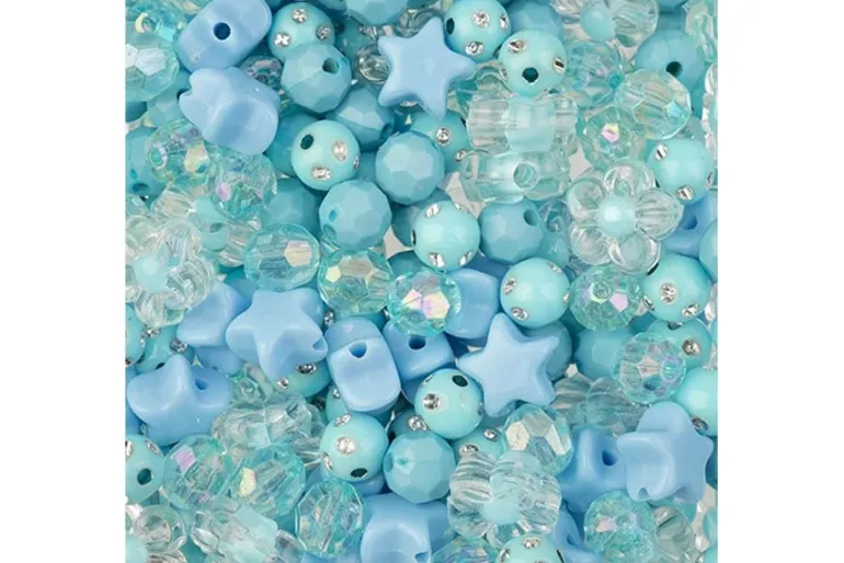 Craft Beads Star Mix – Blue – 70g