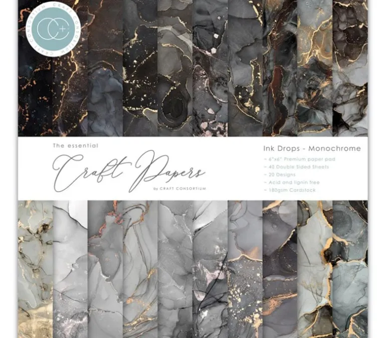 Craft Consortium Paper Pad – 6×6 – Ink Drops Organic
