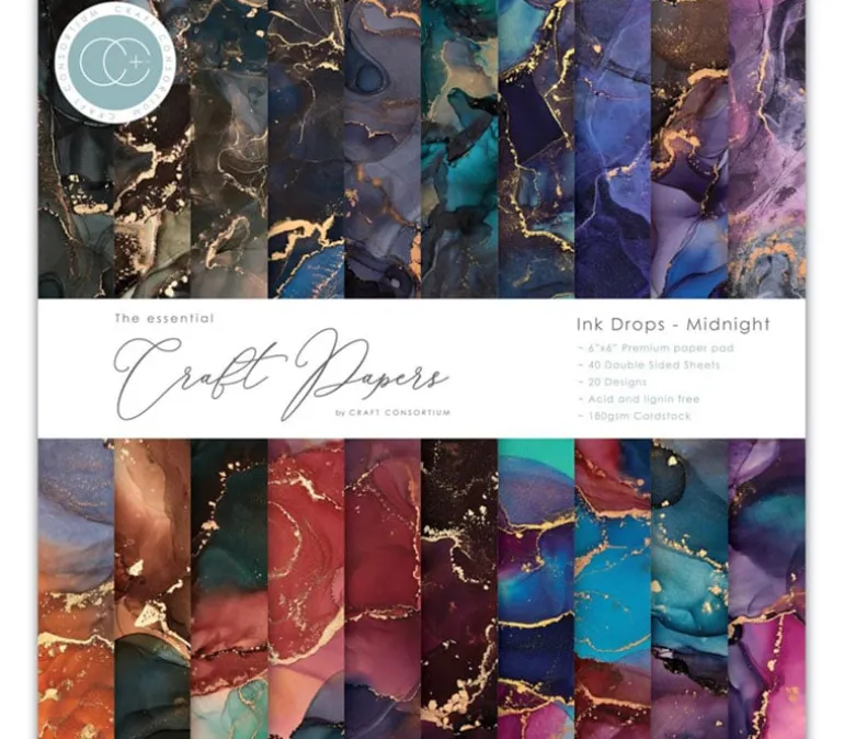 Craft Consortium Paper Pad – 6×6 – Ink Drops Rose