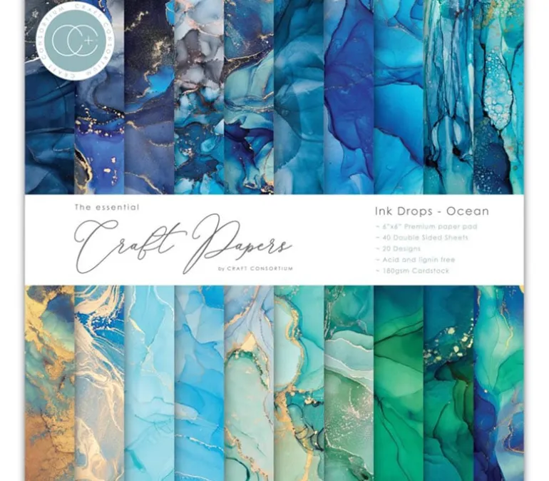 Craft Consortium Paper Pad – 6×6 – Ink Drops Dusk