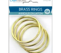 CraftMedley Brass Rings – 2-inch – 4 Piece