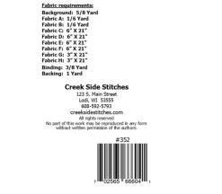 Creek Side Stitches Sunburst Tabletopper Quilt Pattern #CSS352