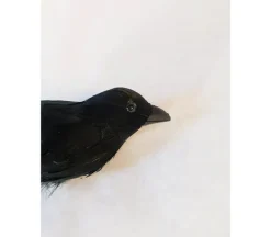 Crow Figurine with Metal Clip – 7.5-inch