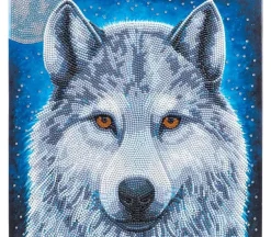 Crystal Art Diamond Painting Mounted Kit – Medium – Moonlight Wolf
