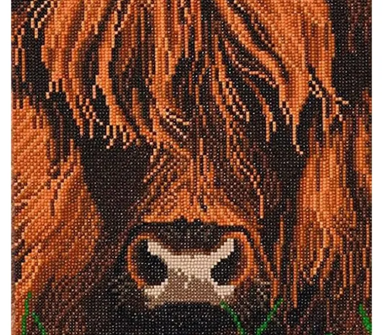 Crystal Art Diamond Painting Mounted Kit – Medium – Highland Cow