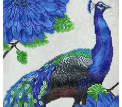 Crystal Art Diamond Painting Mounted Kit – Medium – Flowering Peacock