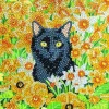 Crystal Art Diamond Painting Card Kit – Cat Among the Flowers