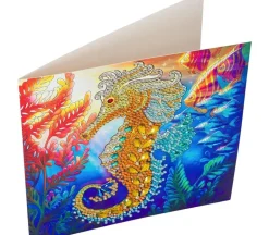 Crystal Art Diamond Painting Card Kit – Seahorse