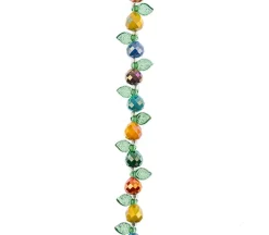 Crystal Lane DIY Flower 7-inch Bead Strand Pear Mix 2 with Green Leaves- 14pcs