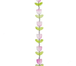 Crystal Lane DIY Flower 7-inch Bead Strand Tulip Purple 14x16mm- 9pcs