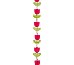 Crystal Lane DIY Flower 7-inch Bead Strand Tulip Red 14x16mm- 9pcs