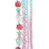 Crystal Lane DIY Flower 7-inch Bead Mix Bead Strands Teal to Pink Ombre Faceted Rondelle Roses and BellFlowers