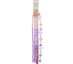 Crystal Lane DIY Flower 7-inch Bead Mix Bead Strands Ombre Ombre Light to Dark Heather Mix Tulip Butterflies Round
