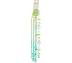 Crystal Lane DIY Flower 7-inch Bead Mix Bead Strands Green/Stardust-Tulip Butterflies Round Beads