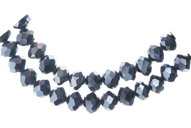 Crystal Lane Green and Dark Blue Rondelle Beads, 4mm