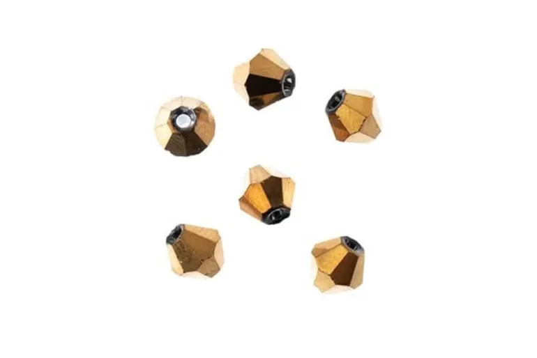 Crystal Lane 7-inch Strands 6mm Bicone Opaque Gold Iris