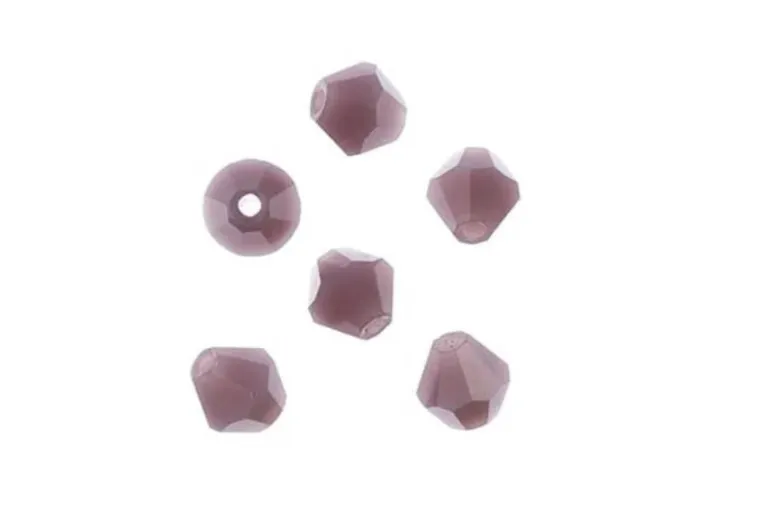 Crystal Lane 7-inch Strands 6mm Bicone Opaque Dark Sapphire with Half Multi Color Iris