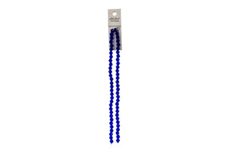 Crystal Lane 7-inch Strands 6mm Bicone Opaque Light Blue with Half Blue Iris