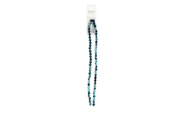 Crystal Lane 7-inch Strands 6mm Bicone Opaque Light Blue with Half Blue Iris