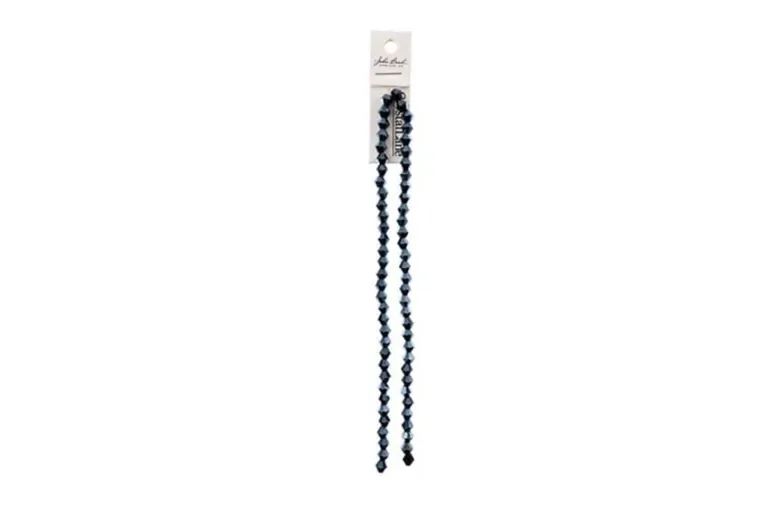 Crystal Lane 7-inch Strands 6mm Bicone Opaque Light Blue with Half Blue Iris