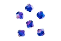 Crystal Lane 7-inch Strands 6mm Bicone Opaque Blue Iris