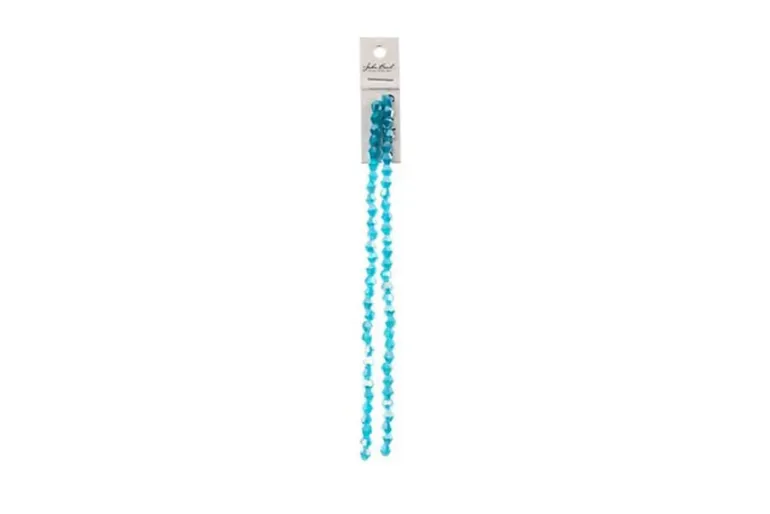 Crystal Lane 7-inch Strands 6mm Bicone Opaque Blue AB