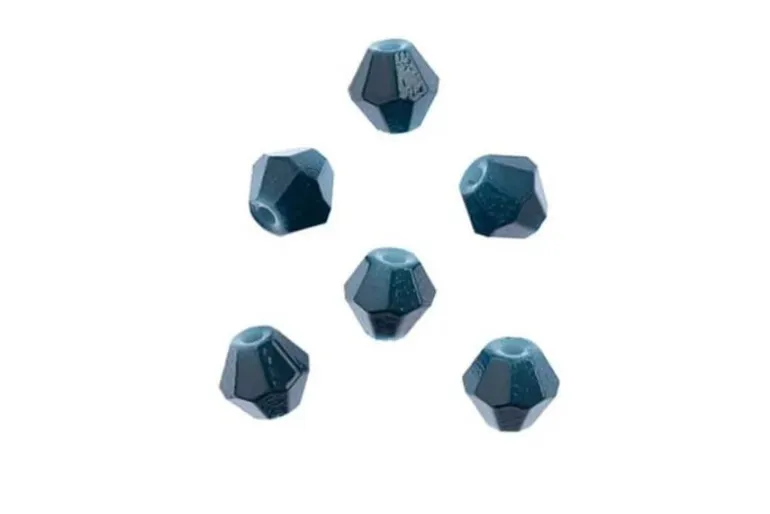 Crystal Lane 7-inch Strands 6mm Bicone Opaque Blue AB