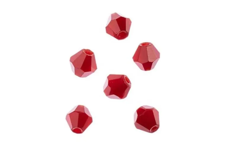 Crystal Lane 7-inch Strands 6mm Bicone Transparent Red AB