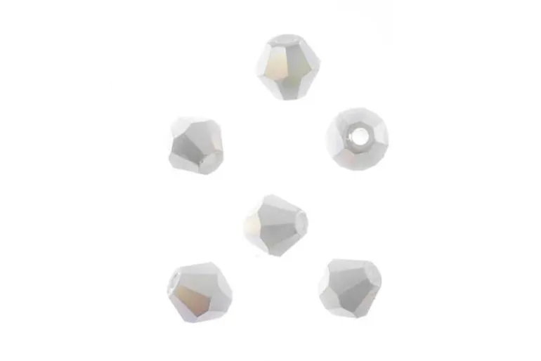 Crystal Lane 7-inch Strands 6mm Bicone Transparent Topaz AB