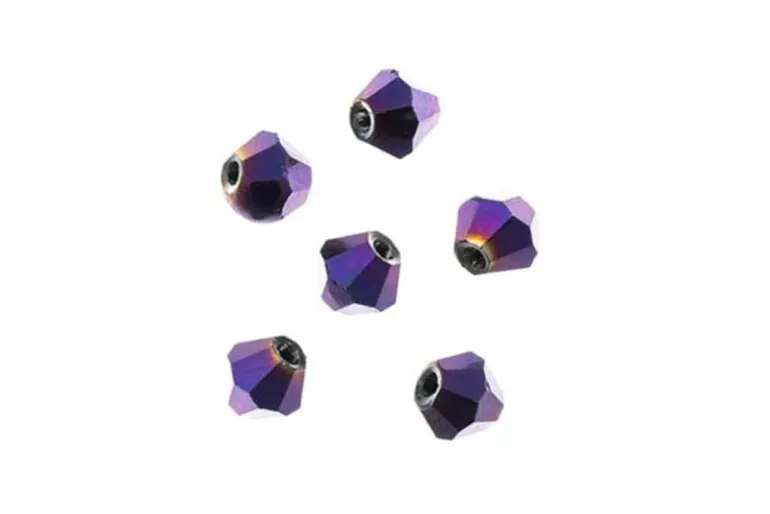 Crystal Lane 7-inch Strands 4mm Bicone Opaque Gunmetal Luster
