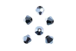 Crystal Lane 7-inch Strands 4mm Bicone Opaque Dark Sapphire with Half Multi Color Iris