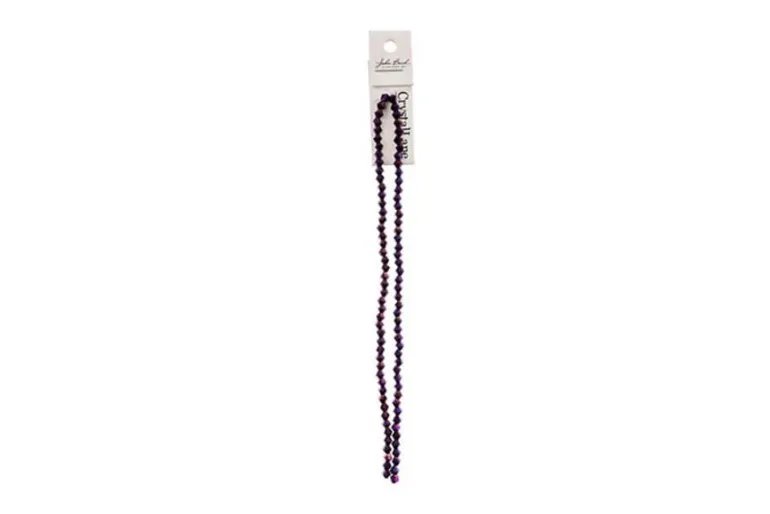 Crystal Lane 7-inch Strands 4mm Bicone Opaque Dark Sapphire with Half Multi Color Iris